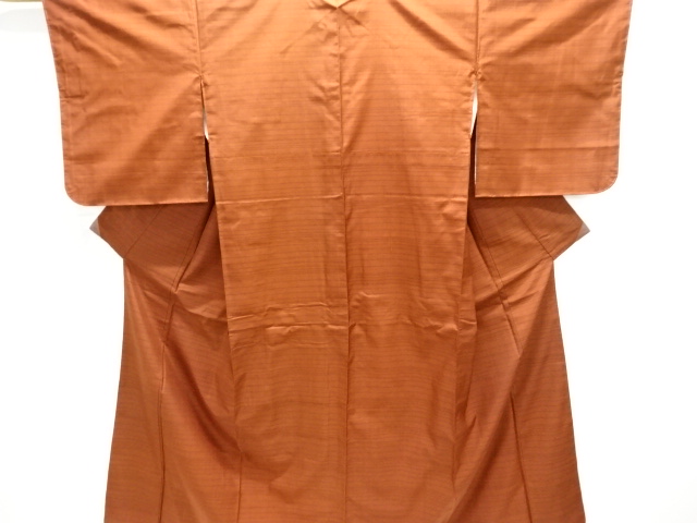 横段織り出し手織り紬着物